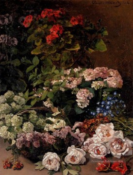 Fleurs printanières Claude Monet Fleurs impressionnistes Peinture à l'huile